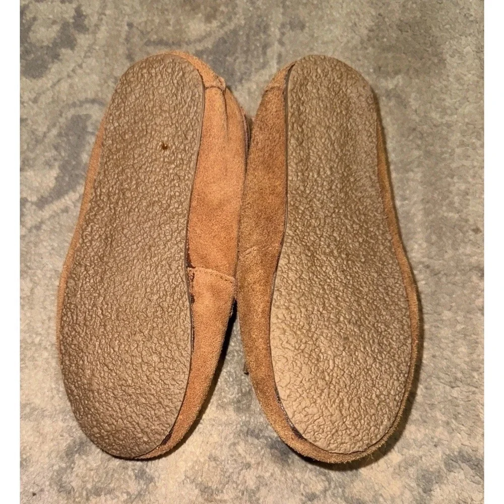 CREW CUTS‎ FAUX SHEARLING LEATHER MOCCASINS LODGE SLEEPERS KIDS Size K 13
